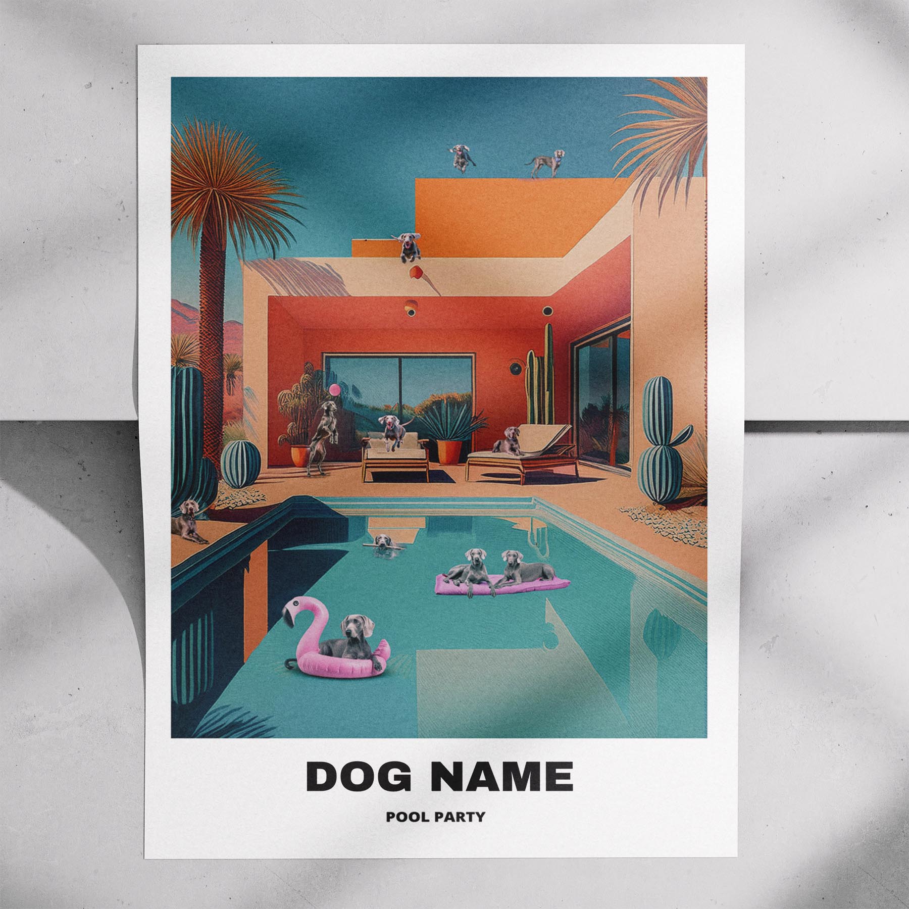 Weimaraner Custom Pool Party WITH TEXT image 7