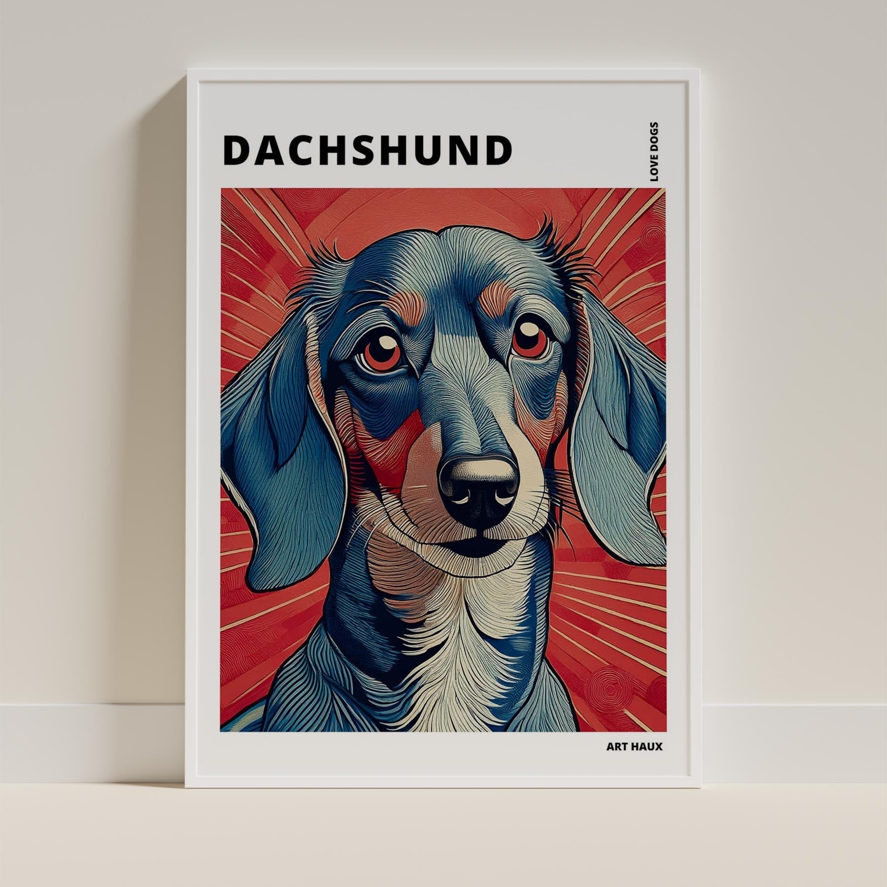 Dachshund Hokusai Japanese Inspired Dog Series with Text image 8