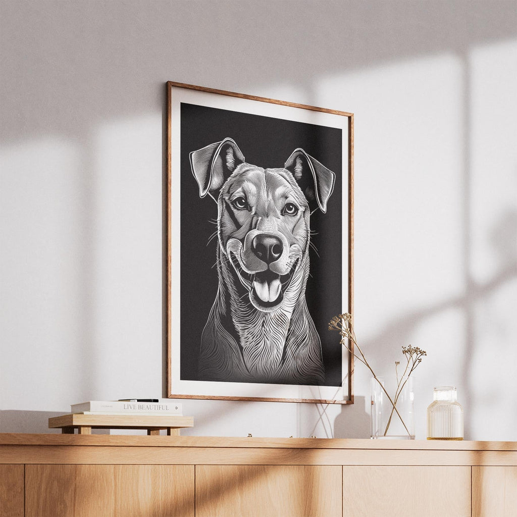 Rhoedesian Ridgeback Line Dog Series in Black and White image 5