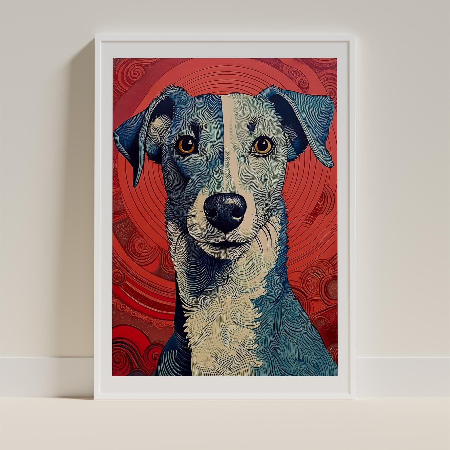 Greyhound Hokusai Japanese Inspired Dog Series image 9