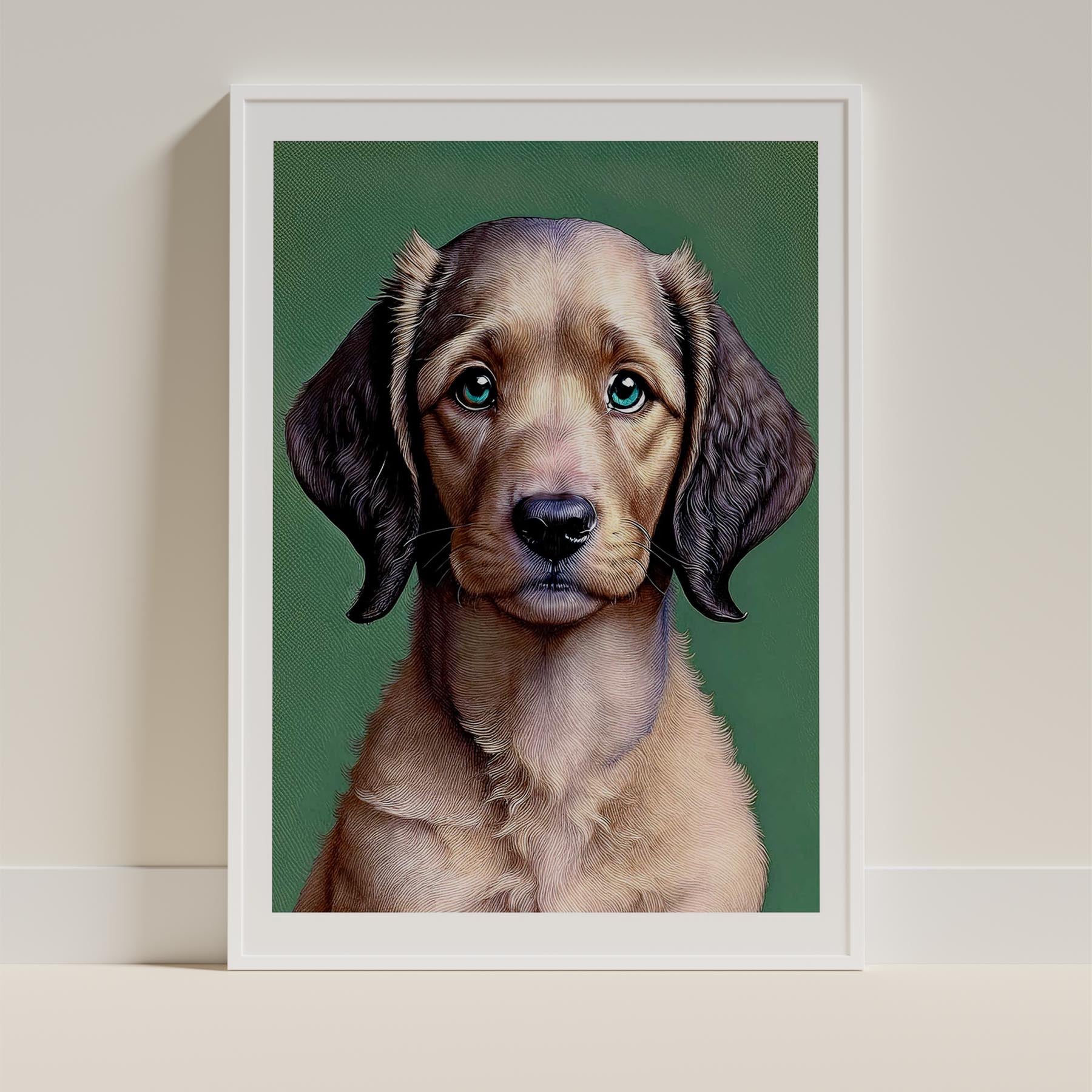 Curly Coated Retriever Green Painted Series image 9