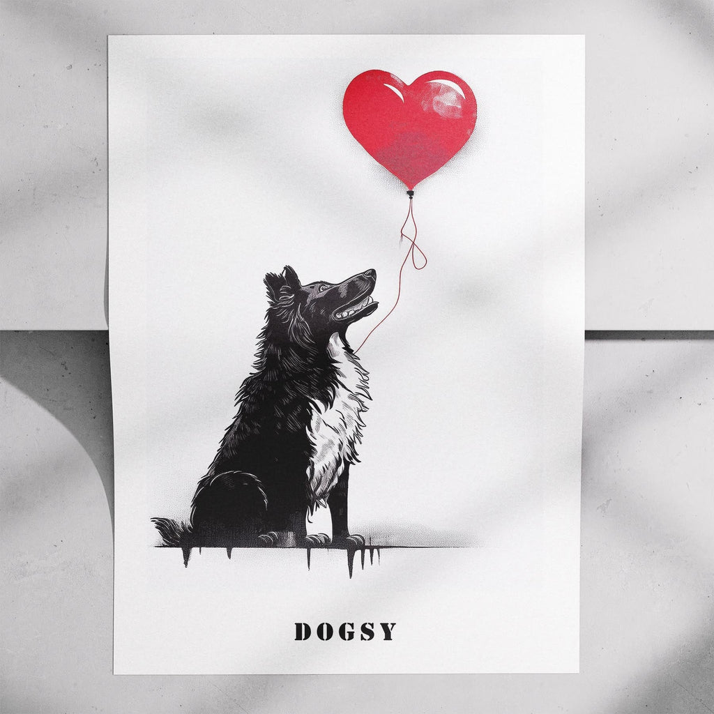 Rough Smooth Collie DOGSY Series inspired by the Art of Banksy with text Dogsy image 7