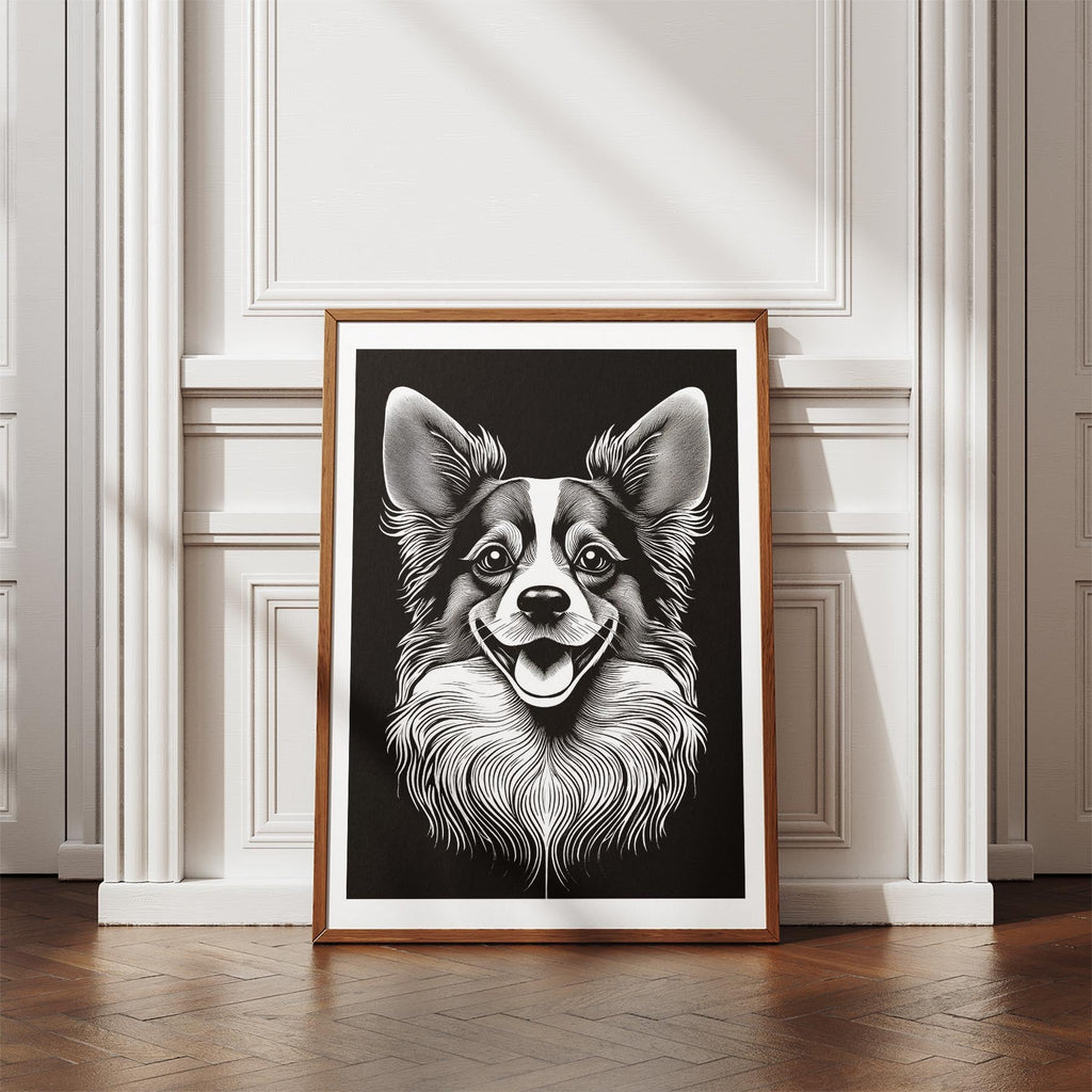 Papillon Line Dog Series in Black and White image 4