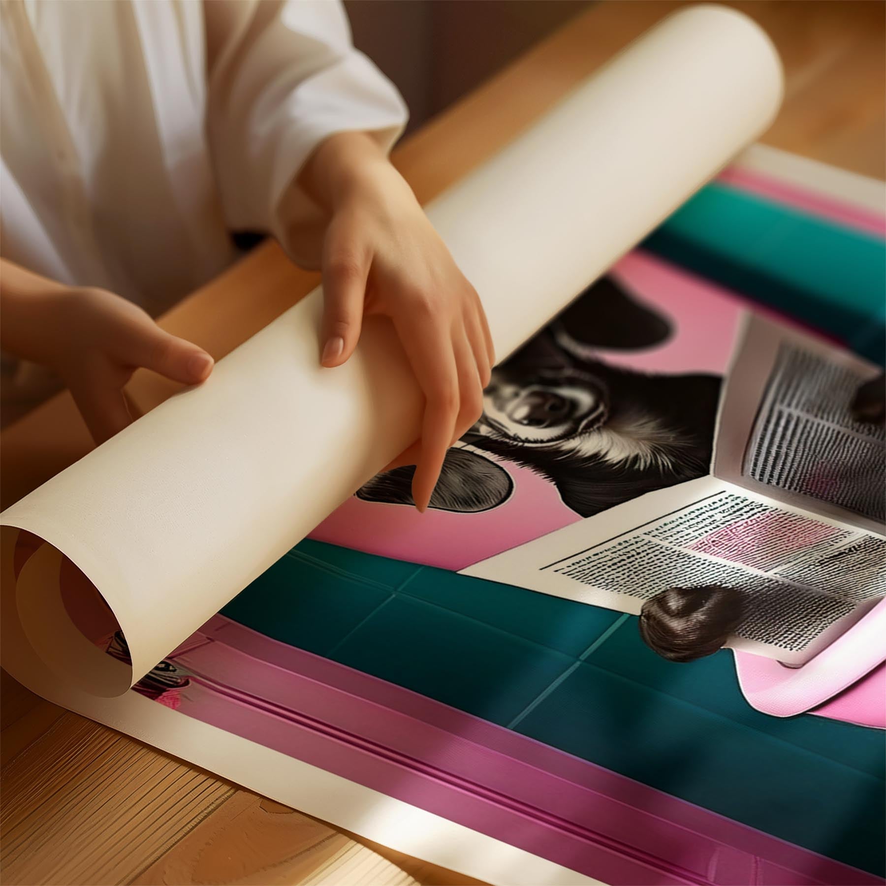 Dachshund Toilet Dogs PInk and Turquise image 1