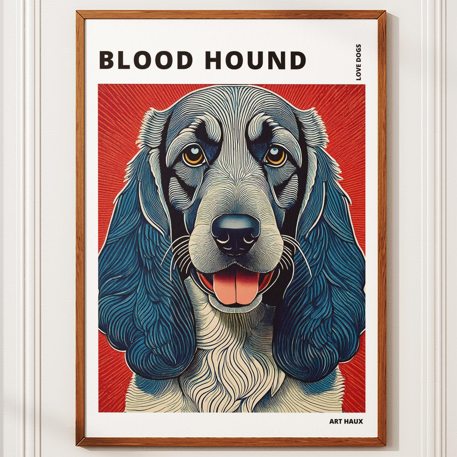 Bloodhound Hokusai Japanese Inspired Dog Series with Text image 9