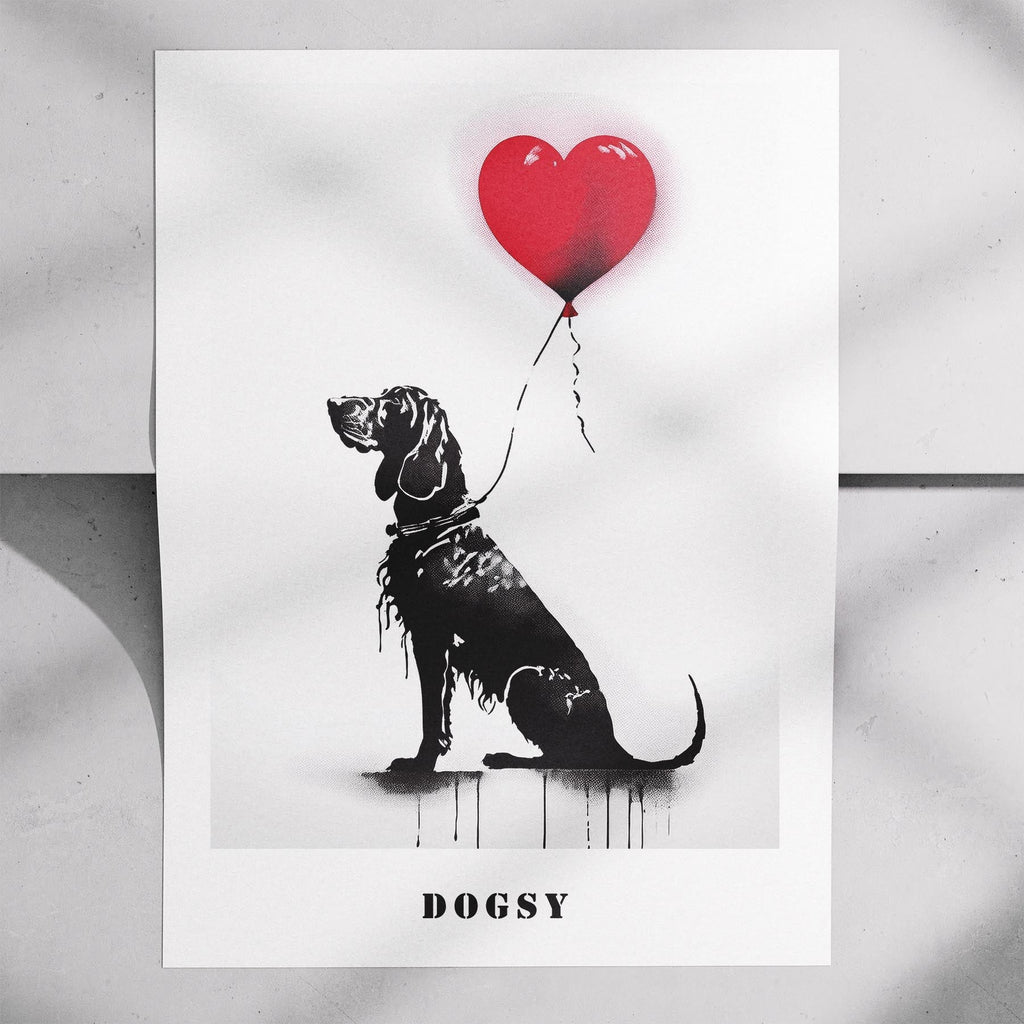 Bloodhound DOGSY Series inspired by the Art of Banksy with text Dogsy image 7