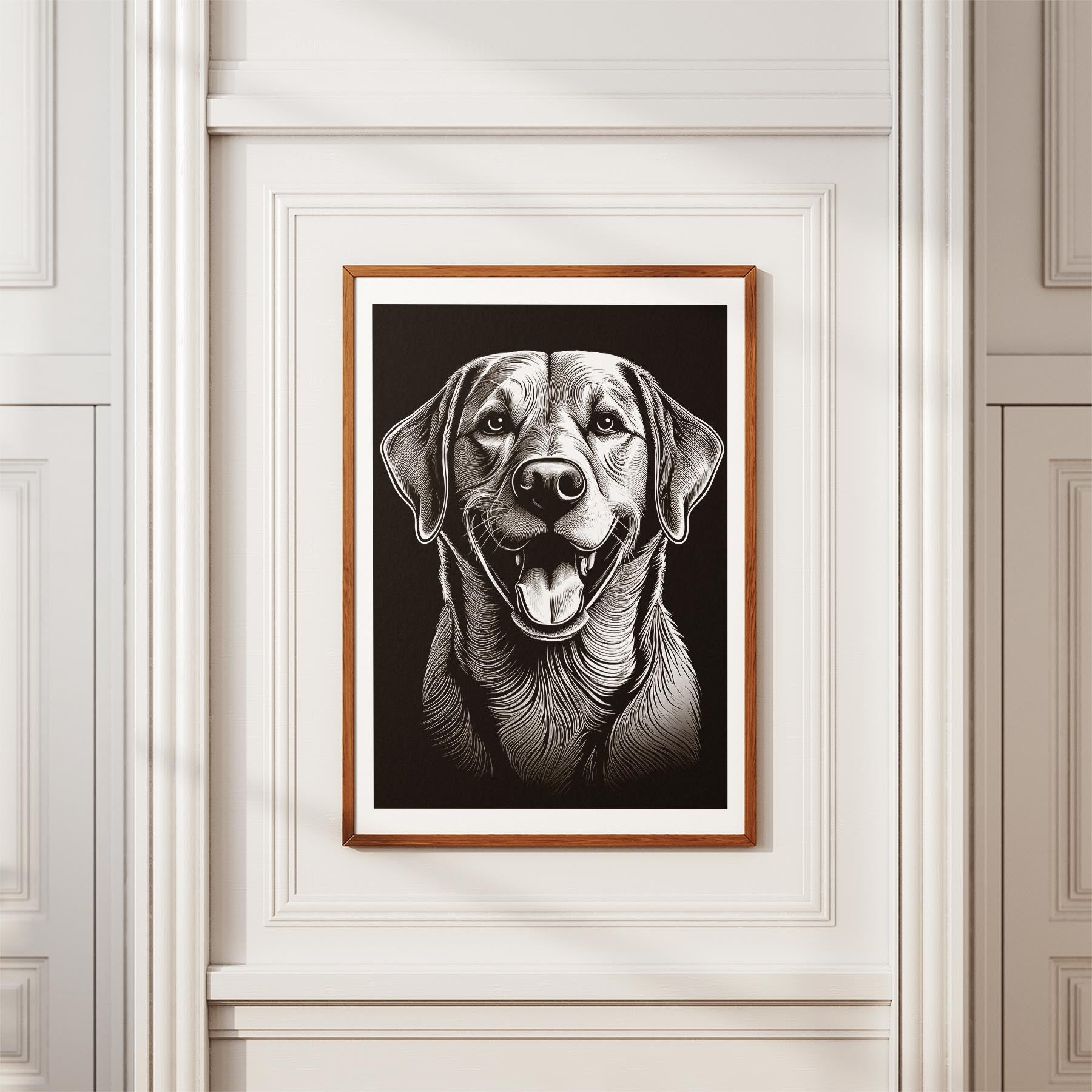 Labrador Retriever Line Dog Series in Black and White image 3