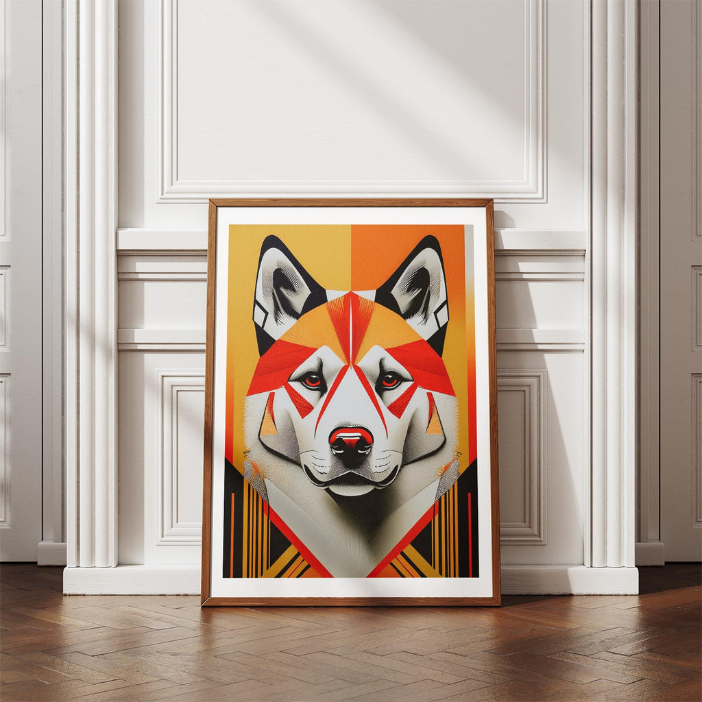 Akita Inu Geometric Orange Series image 4