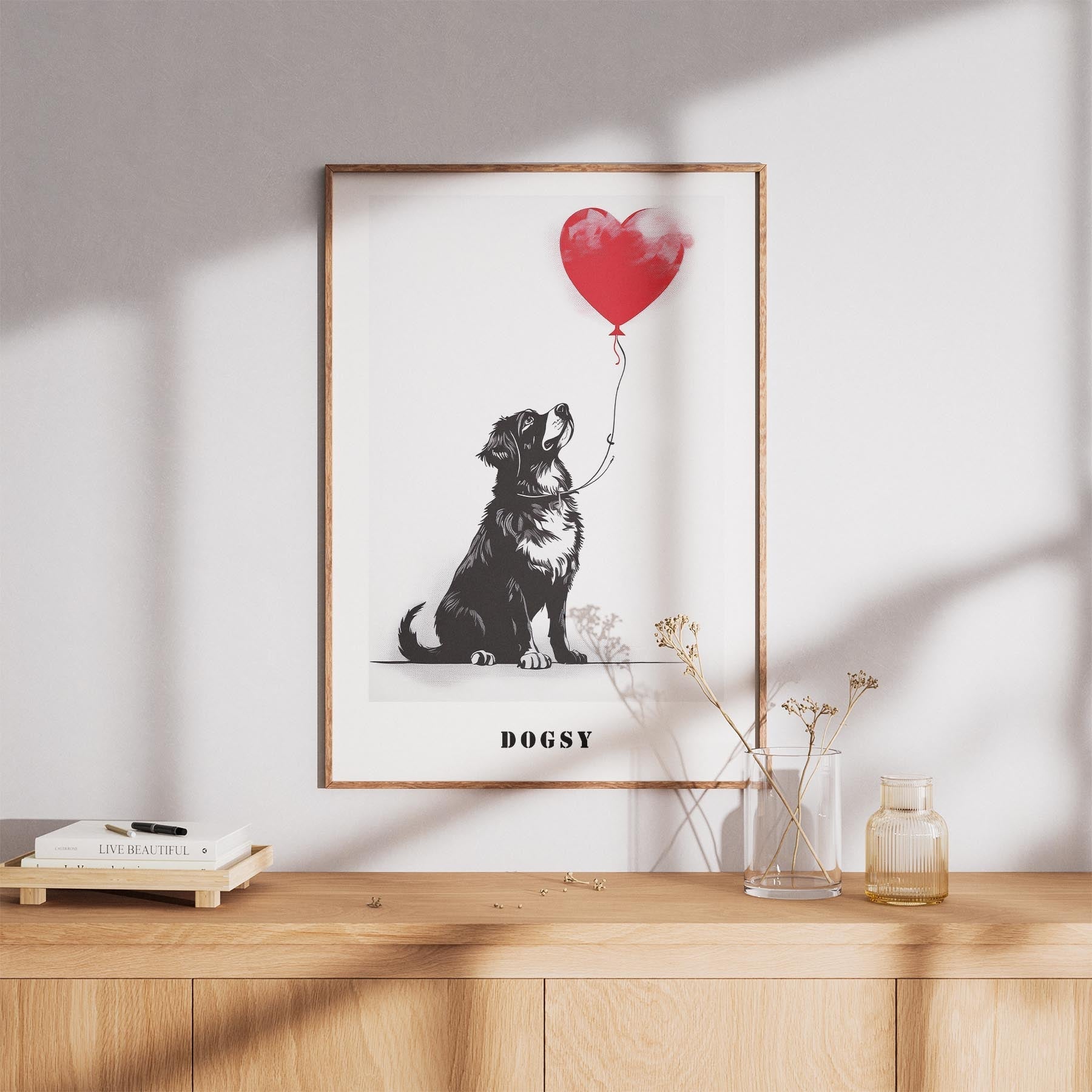 Bernese Mountain Dog DOGSY Series inspired by the Art of Banksy with text Dogsy image 8