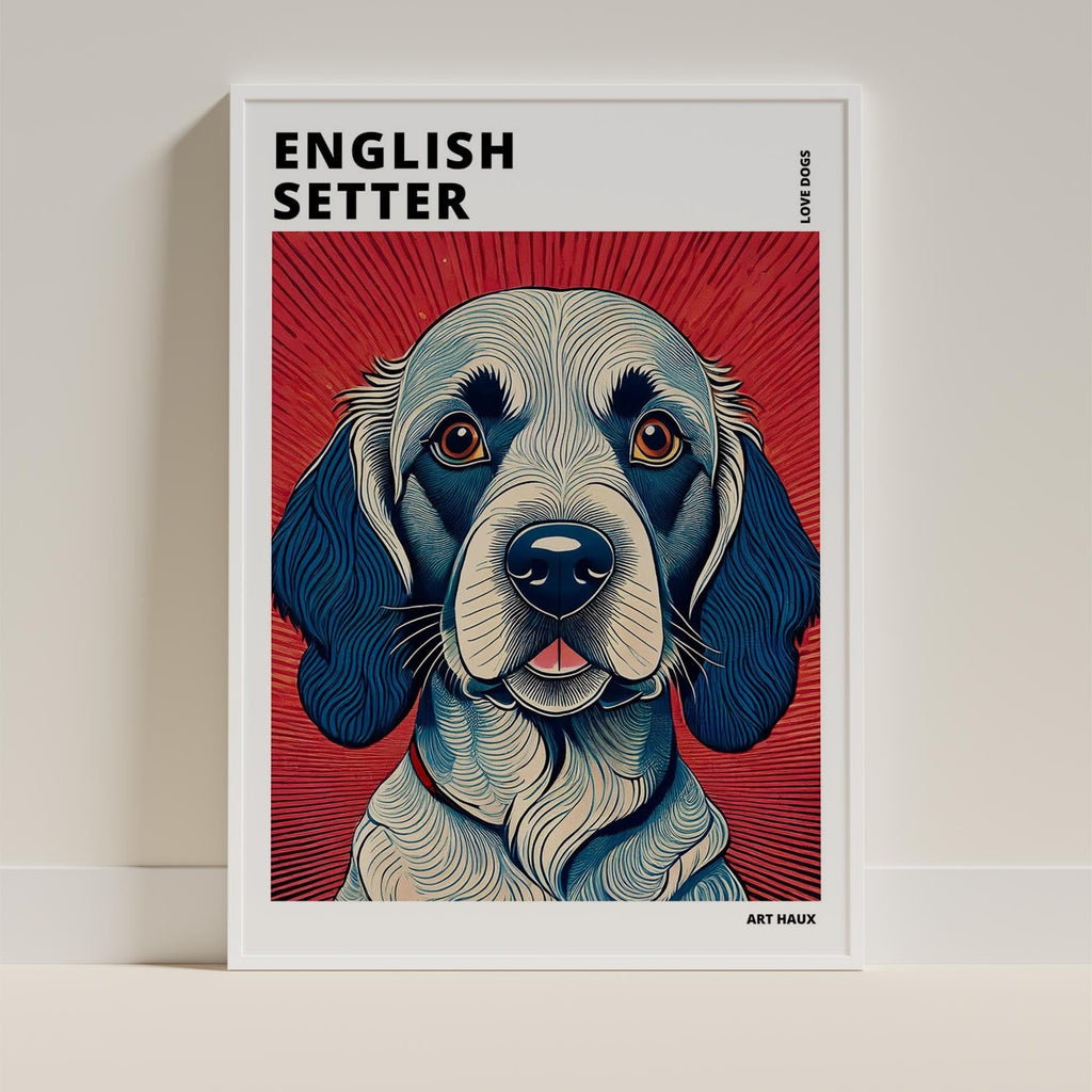 English Setter Hokusai Japanese Inspired Dog Series with Text image 8
