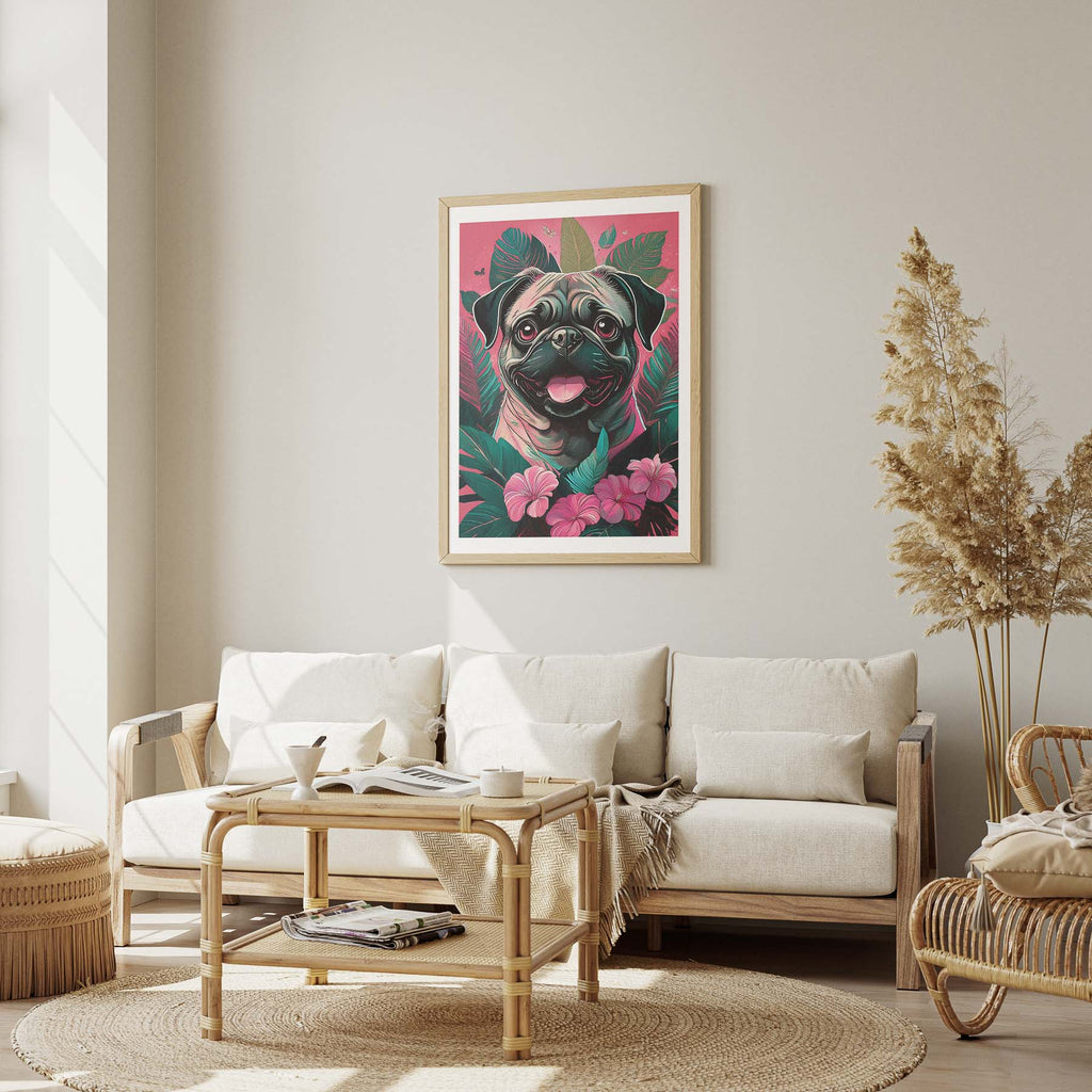 Pug Copy Flowery Dog image 2