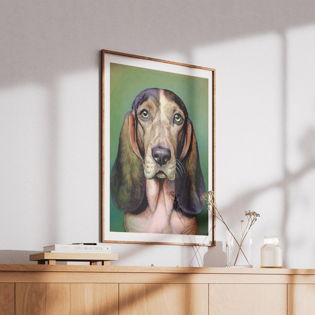 Basset Hound Green Painted Series image 5