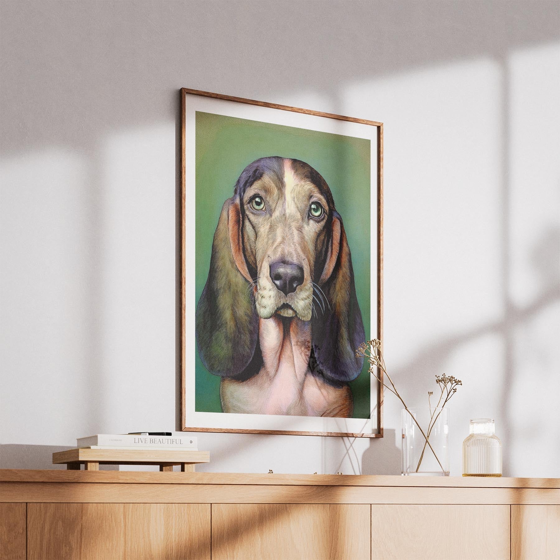 Basset Hound Green Painted Series image 5