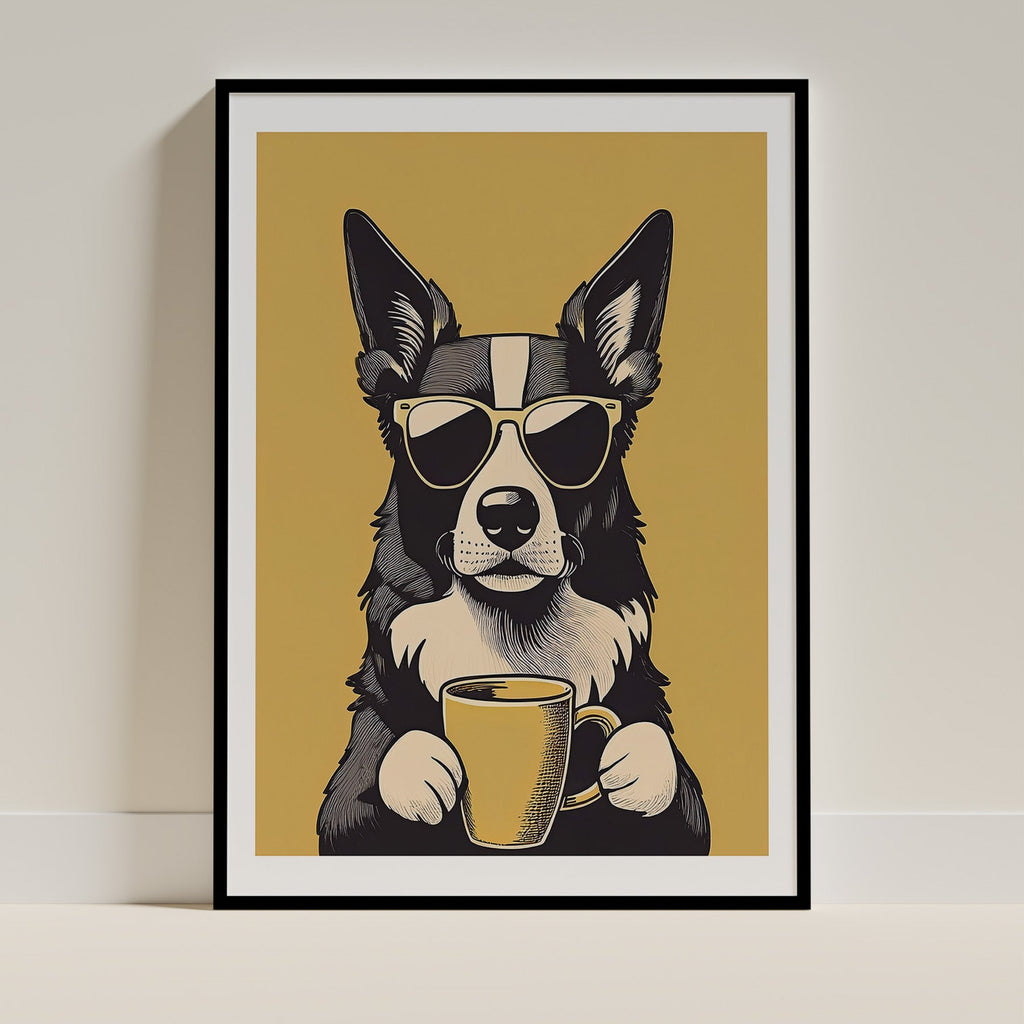 Border Collie Chillin Coffee Dog image 0