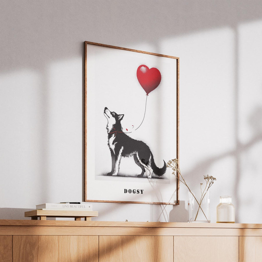 Siberian Husky DOGSY Series inspired by the Art of Banksy with text Dogsy image 5