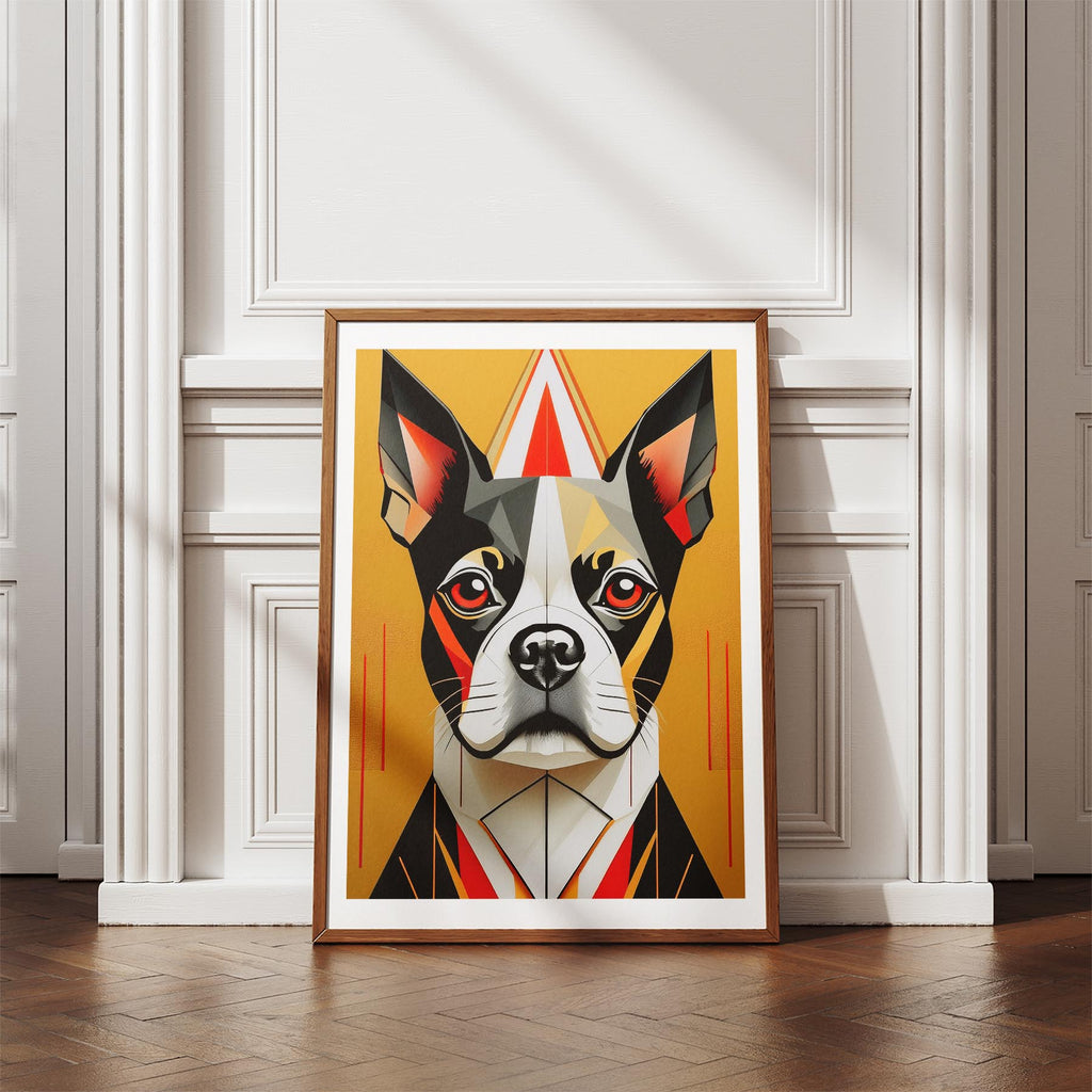 Boston Terrier Geometric Orange Series image 4