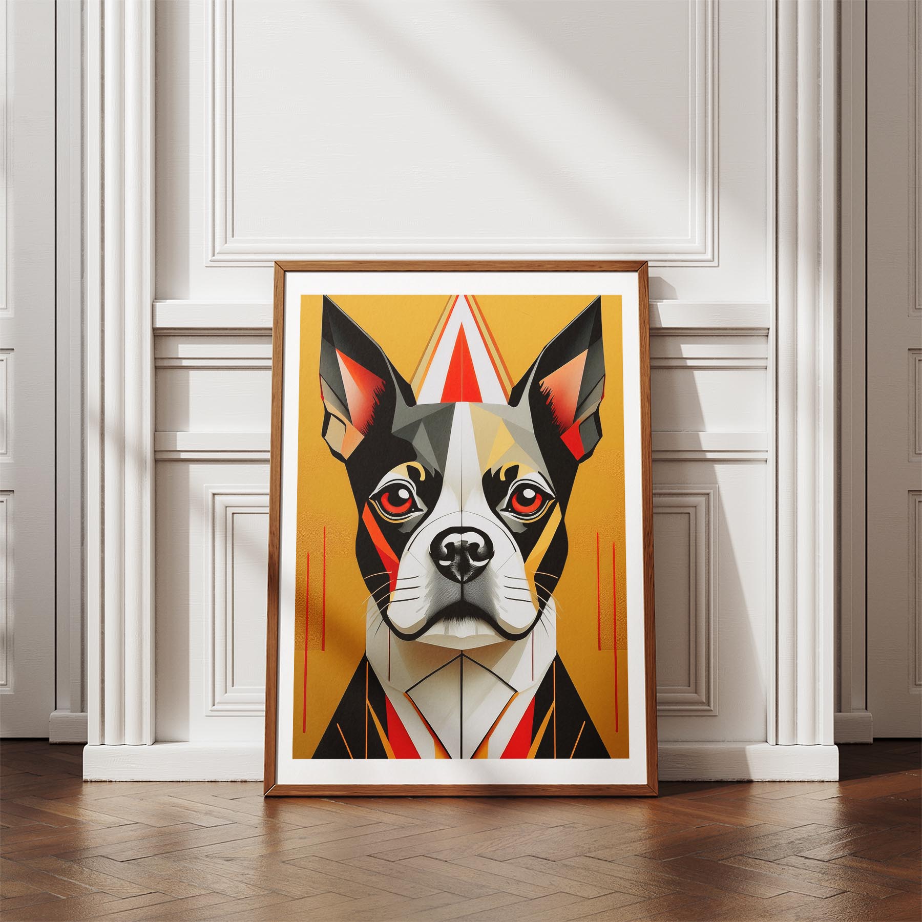 Boston Terrier Geometric Orange Series image 4
