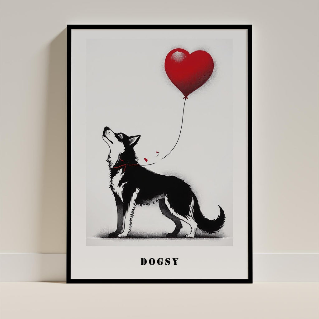 Siberian Husky DOGSY Series inspired by the Art of Banksy with text Dogsy image 11