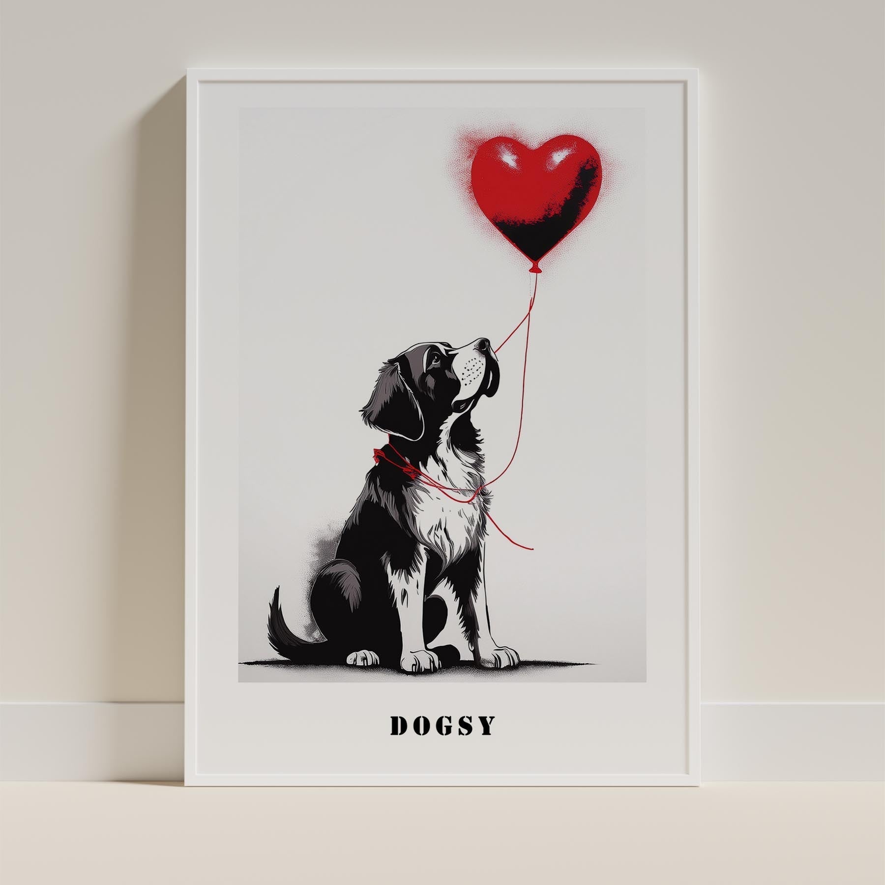 Saint Bernard DOGSY Series inspired by the Art of Banksy with text Dogsy image 9