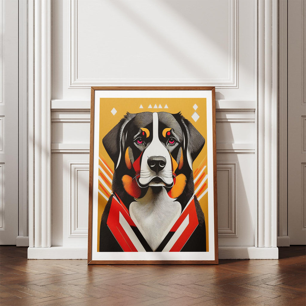 Bernese Mountain Dog Geometric Orange Series image 4
