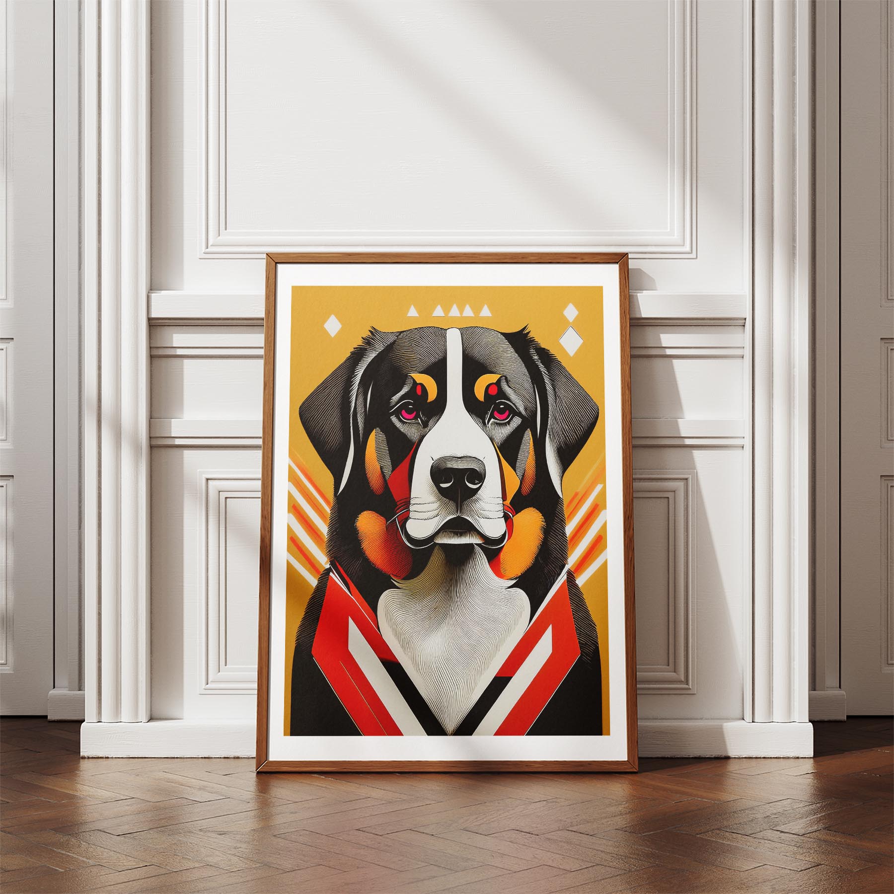 Bernese Mountain Dog Geometric Orange Series image 4