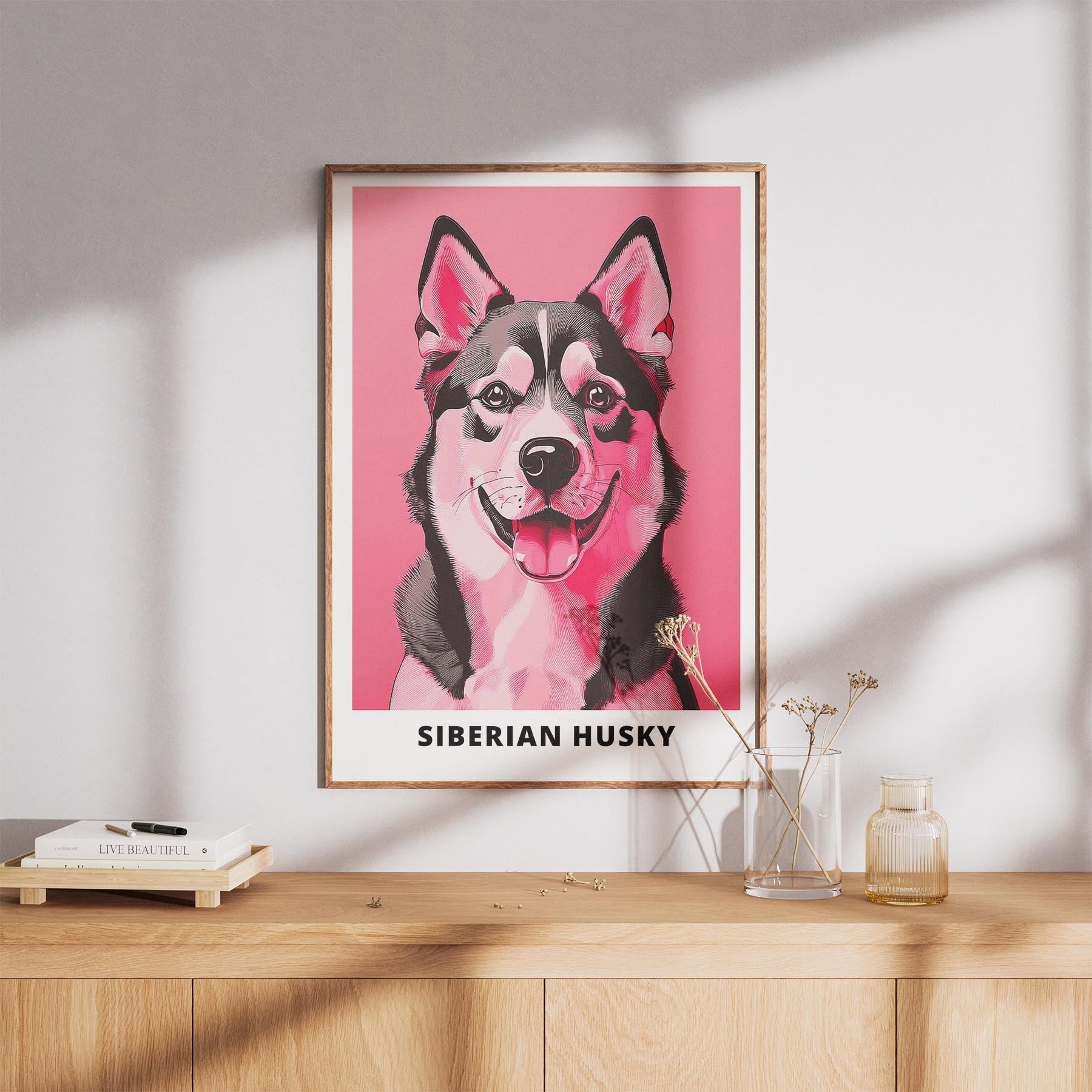 Siberian Husky Pink and Black Dog Series 1 image 8