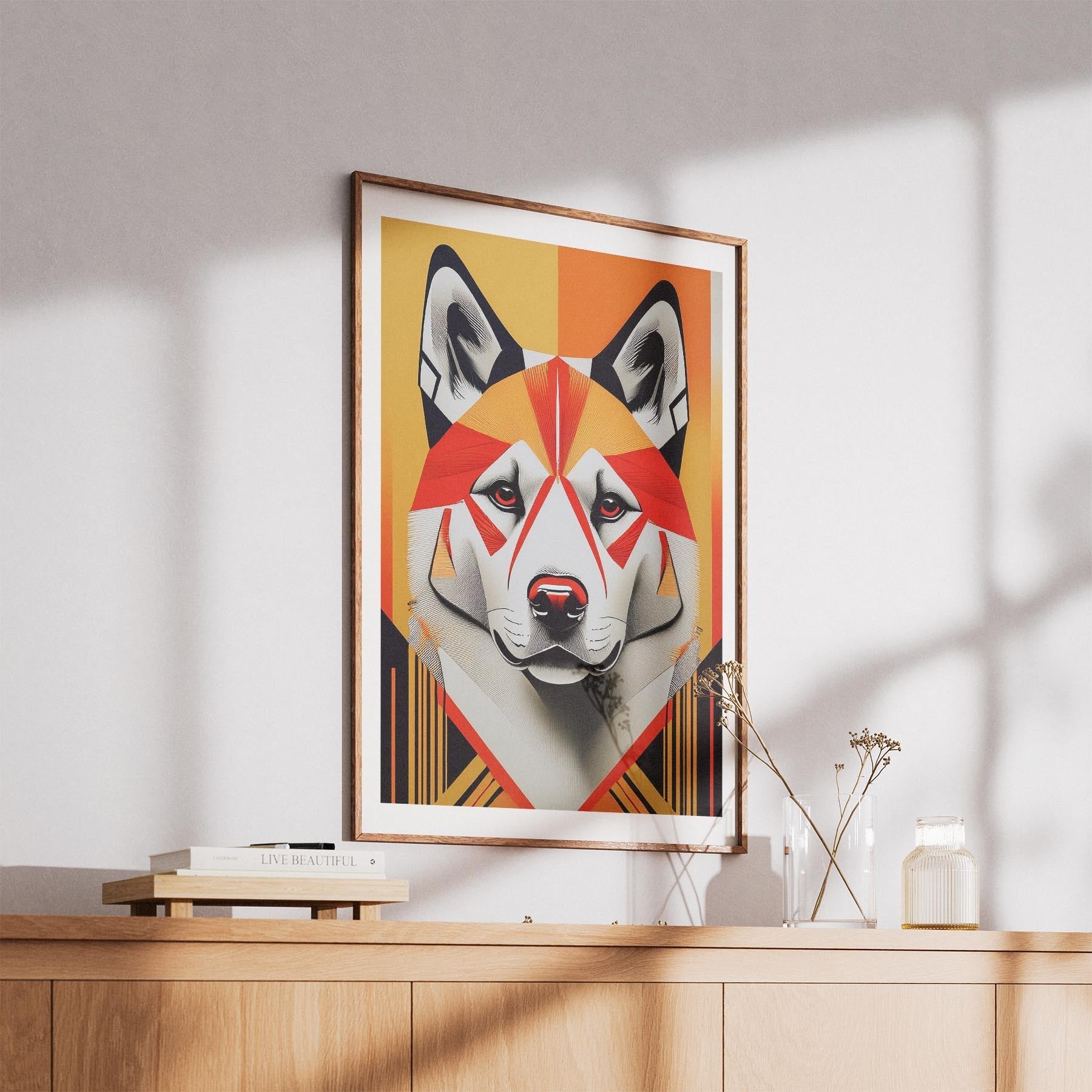 Akita Inu Geometric Orange Series image 5