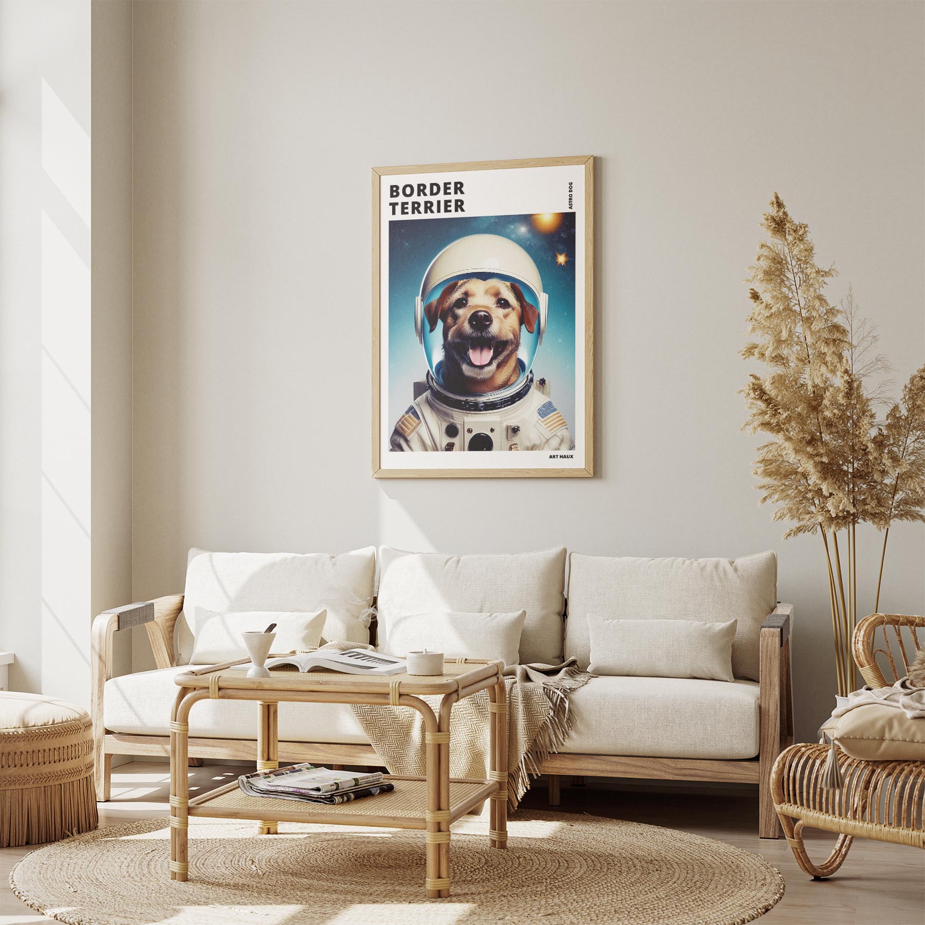 Border Terrier Astronaut Dog Series with Text Astro Dog image 2