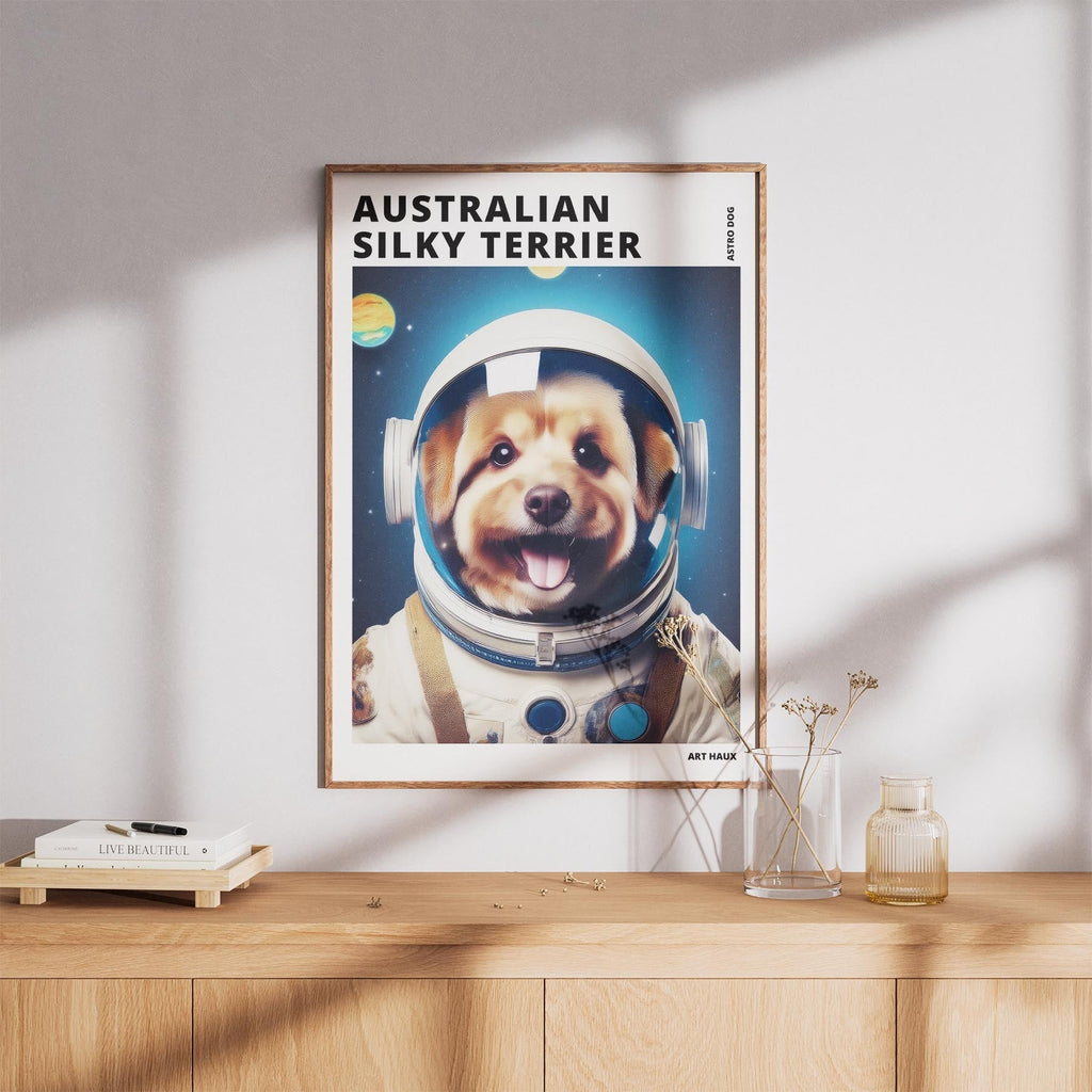 Australian Silky Terrier Astronaut Dog Series with Text Astro Dog image 8