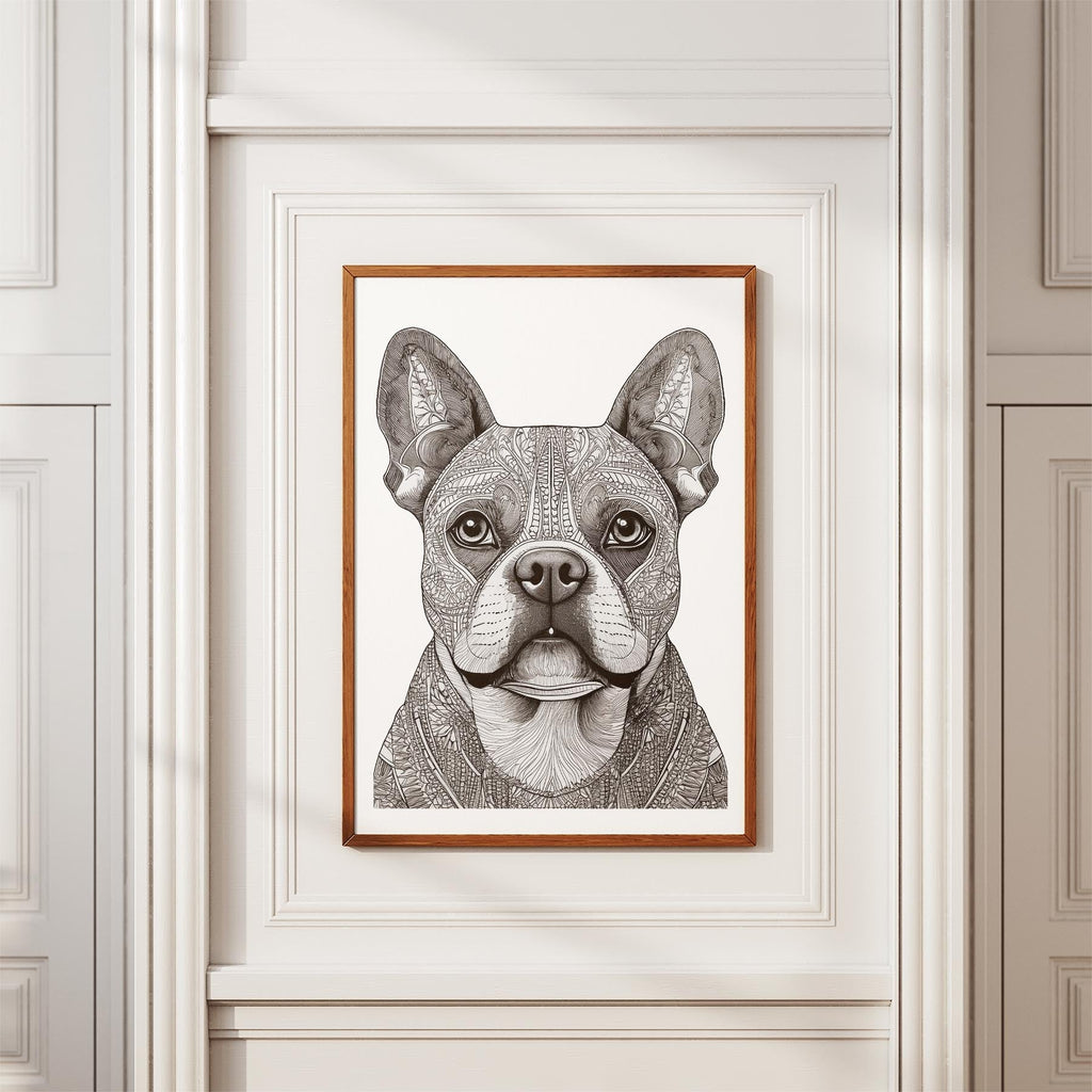 French Bulldog Mandala Black and White Dog Series image 3
