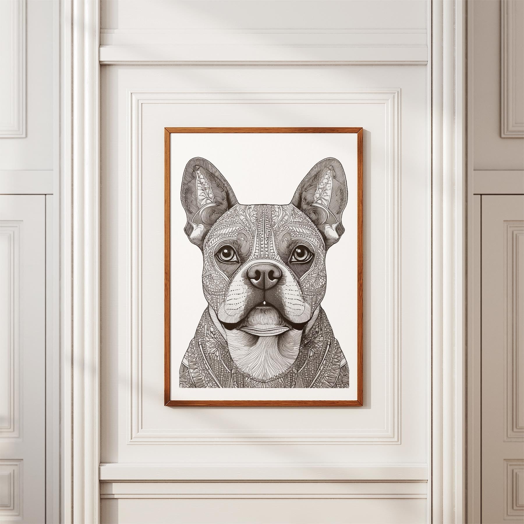 French Bulldog Mandala Black and White Dog Series image 3