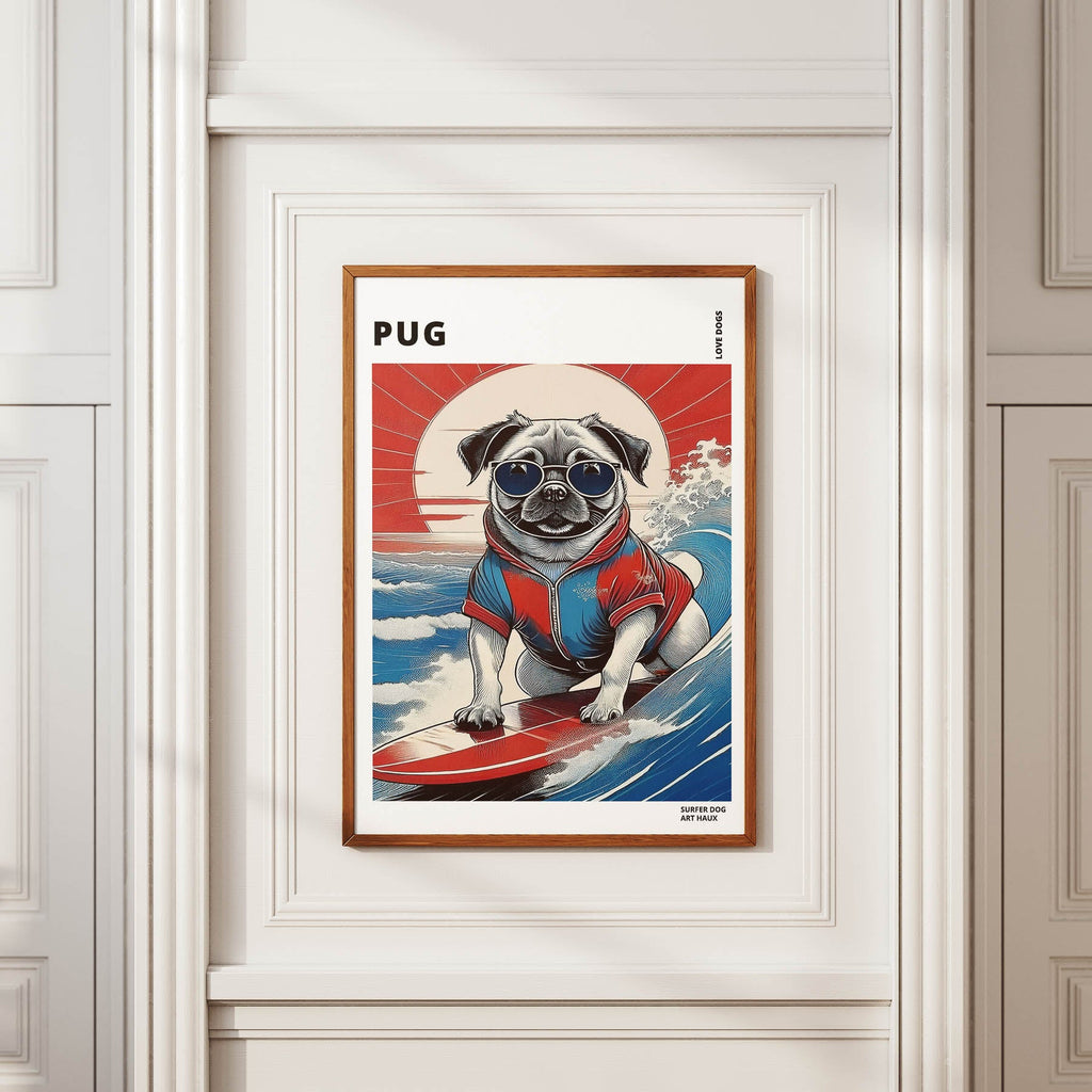 Pug Hokosai Surfer Dogs 2 image 2