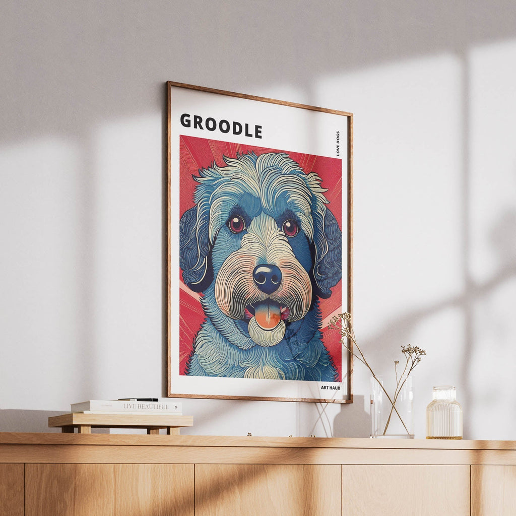 Groodle Hokusai Japanese Inspired Dog Series with Text image 5