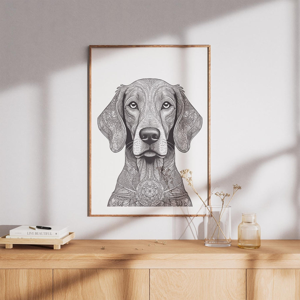 Irish Setter Mandala Black and White Dog Series image 8