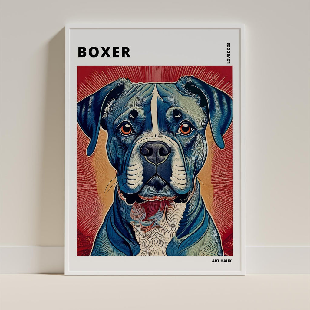 Boxer Hokusai Japanese Inspired Dog Series with Text image 8