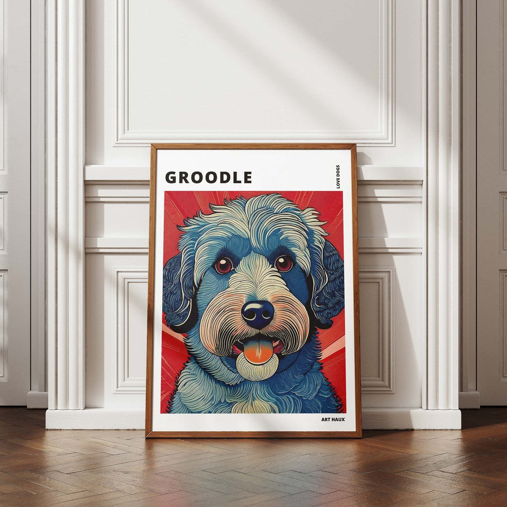 Groodle Hokusai Japanese Inspired Dog Series with Text image 4