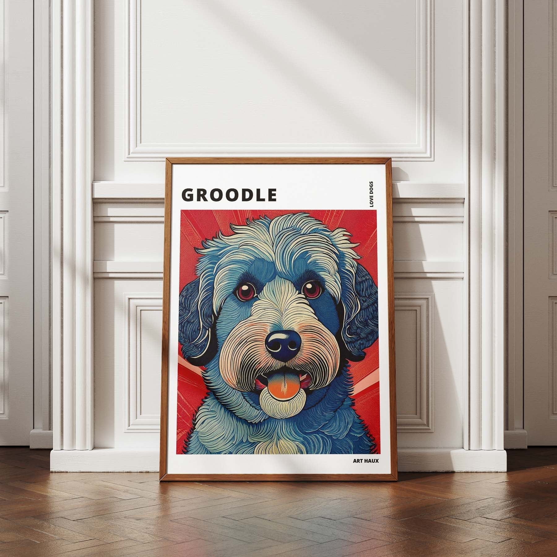 Groodle Hokusai Japanese Inspired Dog Series with Text image 4