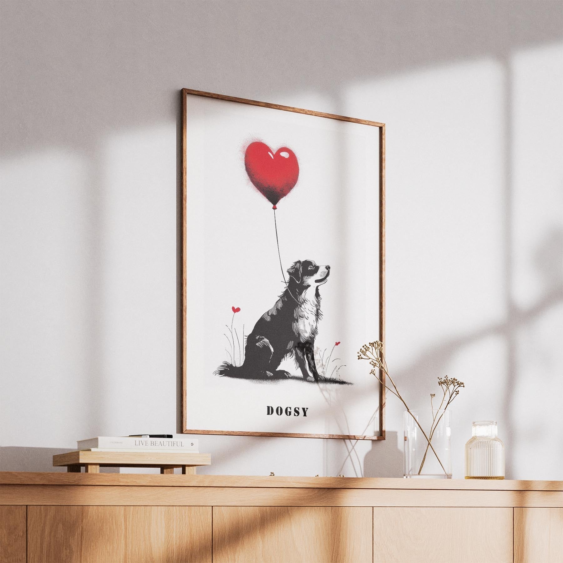 Australian Shepherd DOGSY Series inspired by the Art of Banksy with text Dogsy image 5