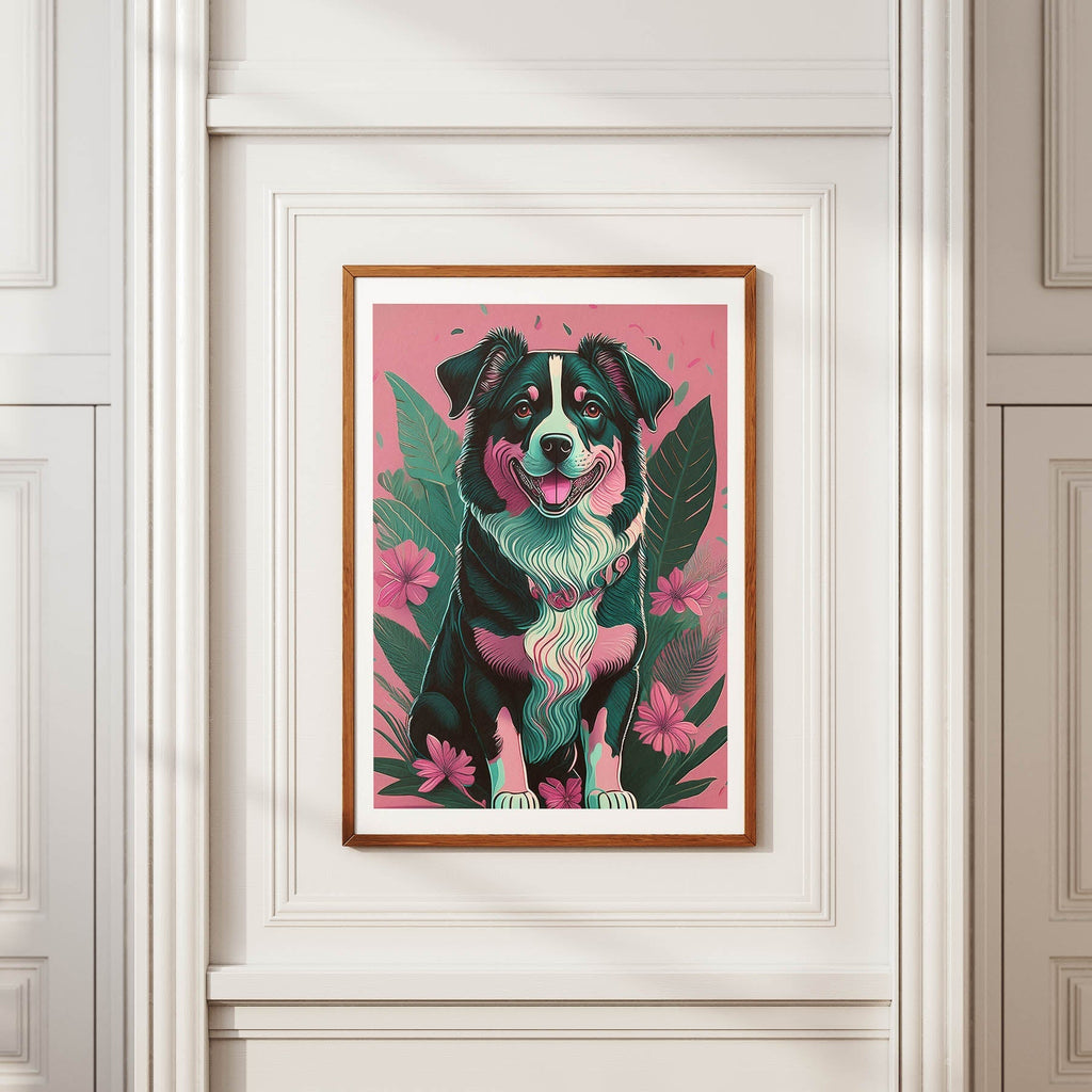 Australian Shepherd 1 Flowery Dog image 3