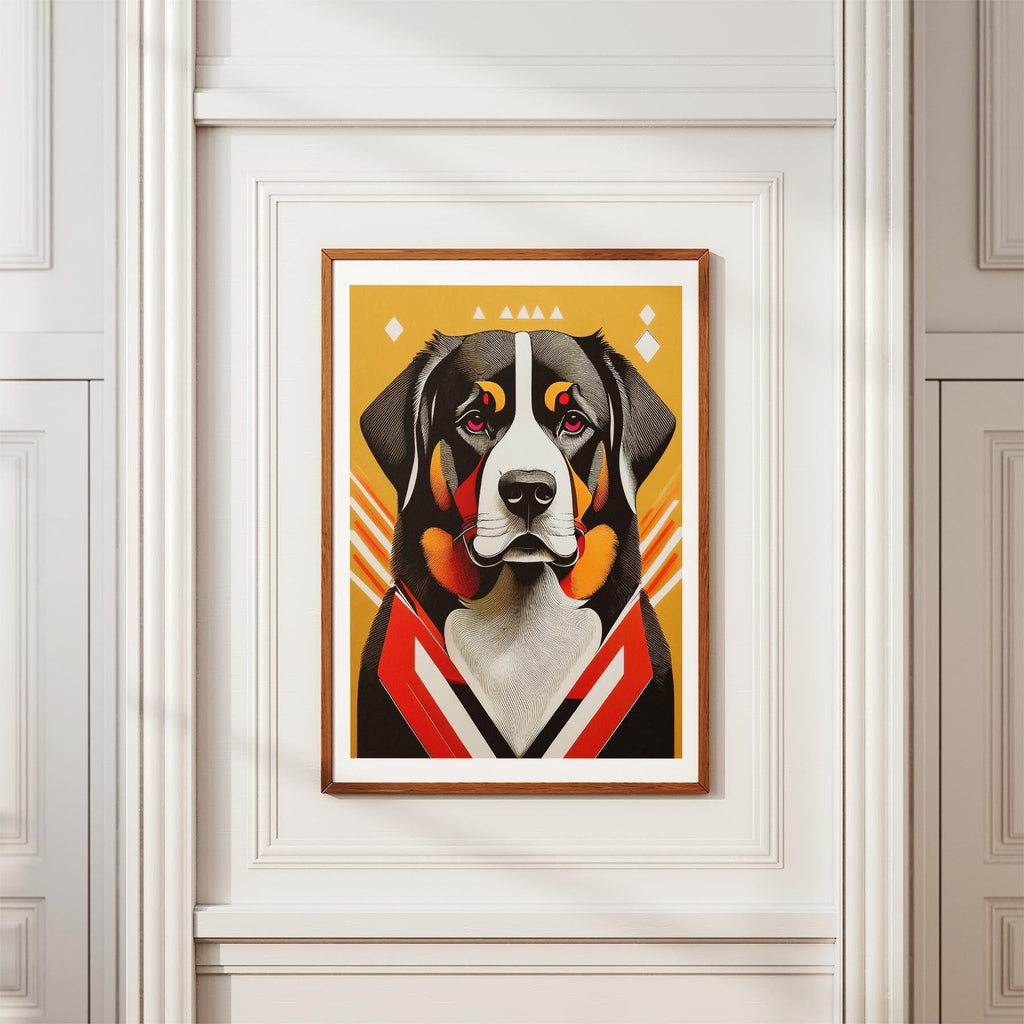 Bernese Mountain Dog Geometric Orange Series image 3