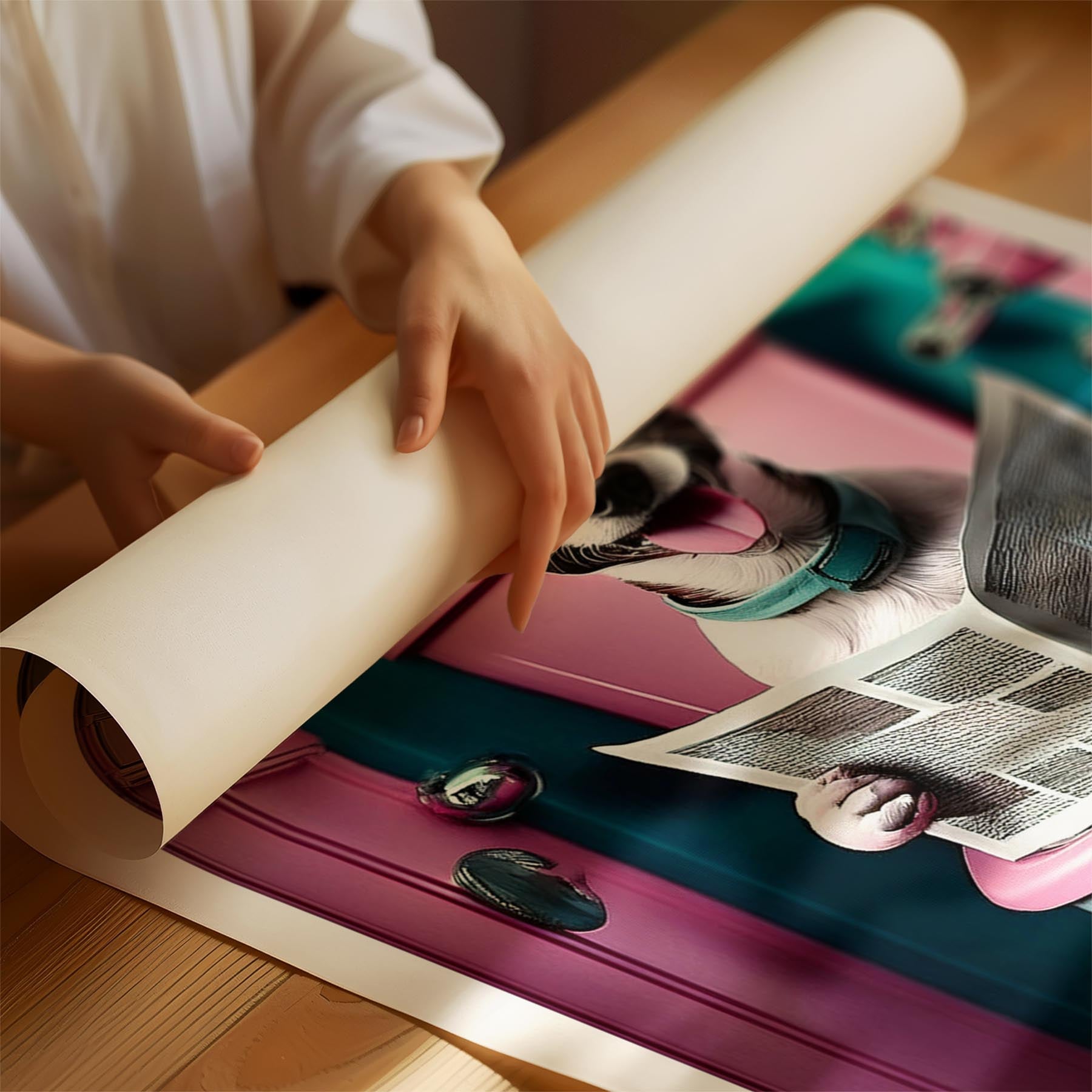 Jack Russell Toilet Dogs PInk and Turquise image 1