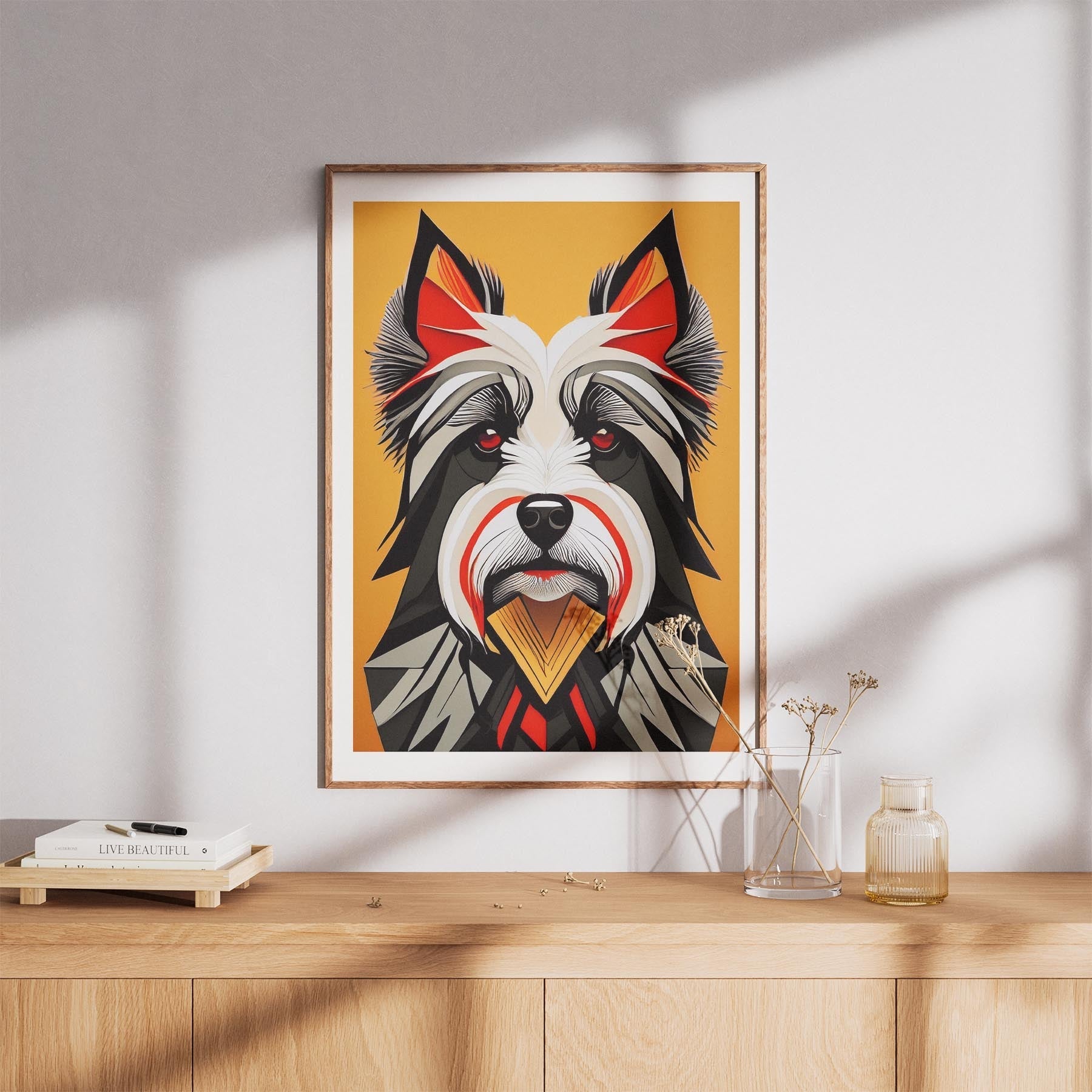 Australian Silky Terrier Geometric Orange Series image 8
