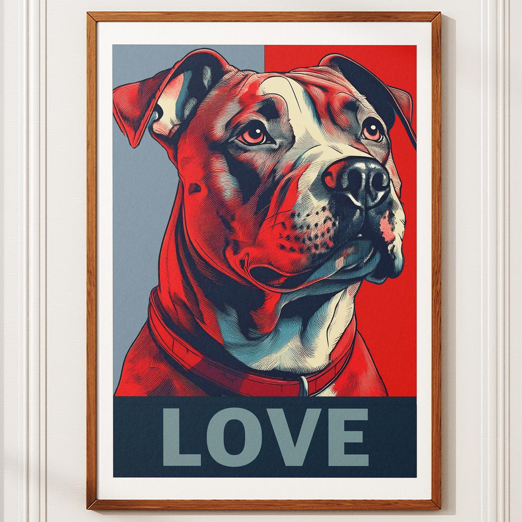 Staffordshire Bull Terrier LOVE Series Inspired by the Obama Poster image 10