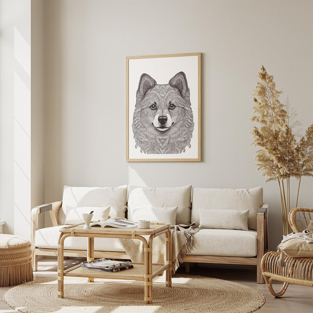 Pomeranian Mandala Black and White Dog Series image 2