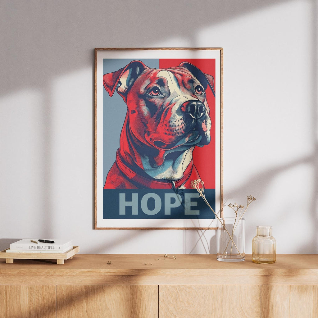 Staffordshire Bull Terrier HOPE Series Inspired by the Obama Poster image 8