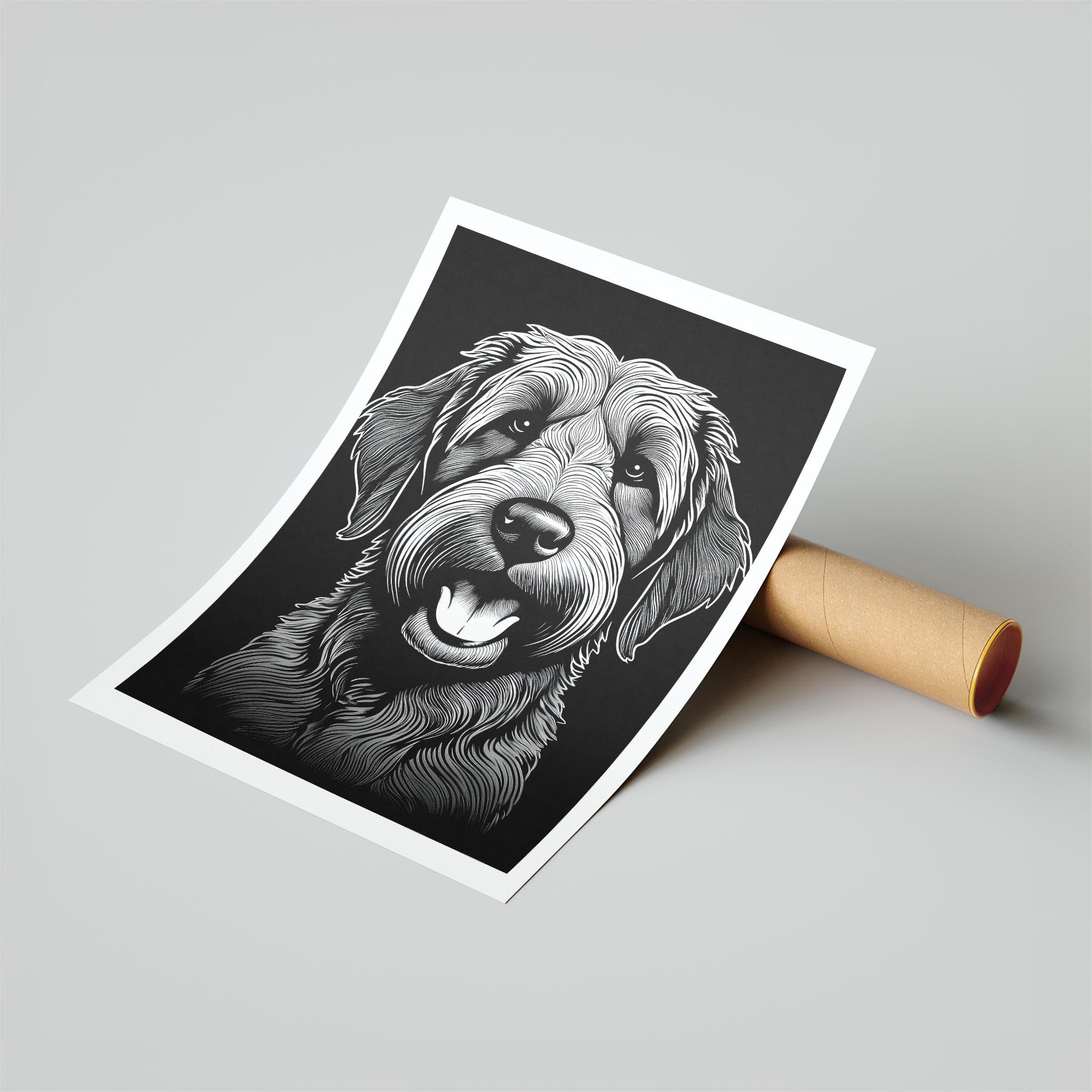 Cobberdog Line Dog Series in Black and White image 6