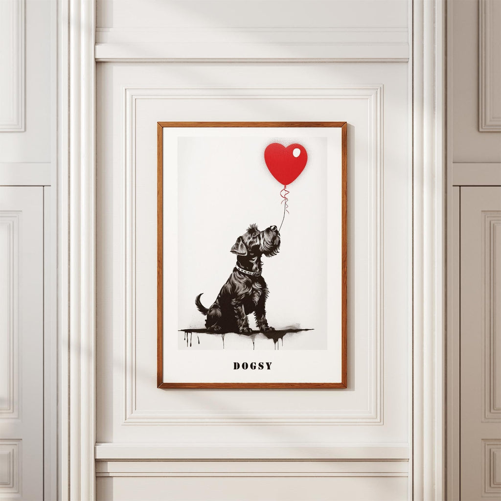 Schnauzer DOGSY Series inspired by the Art of Banksy with text Dogsy image 3