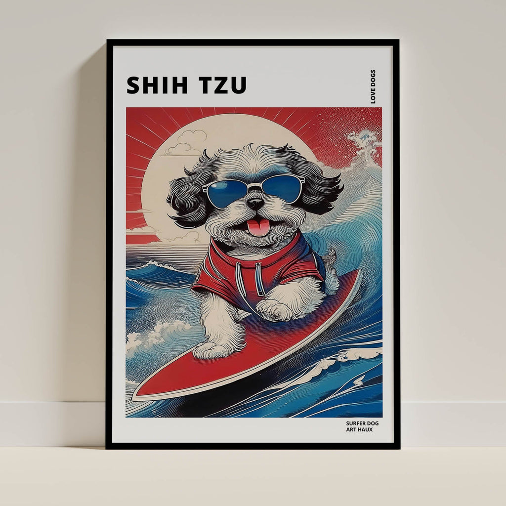 Shih Tzu Hokosai Surfer Dogs 1 image 0