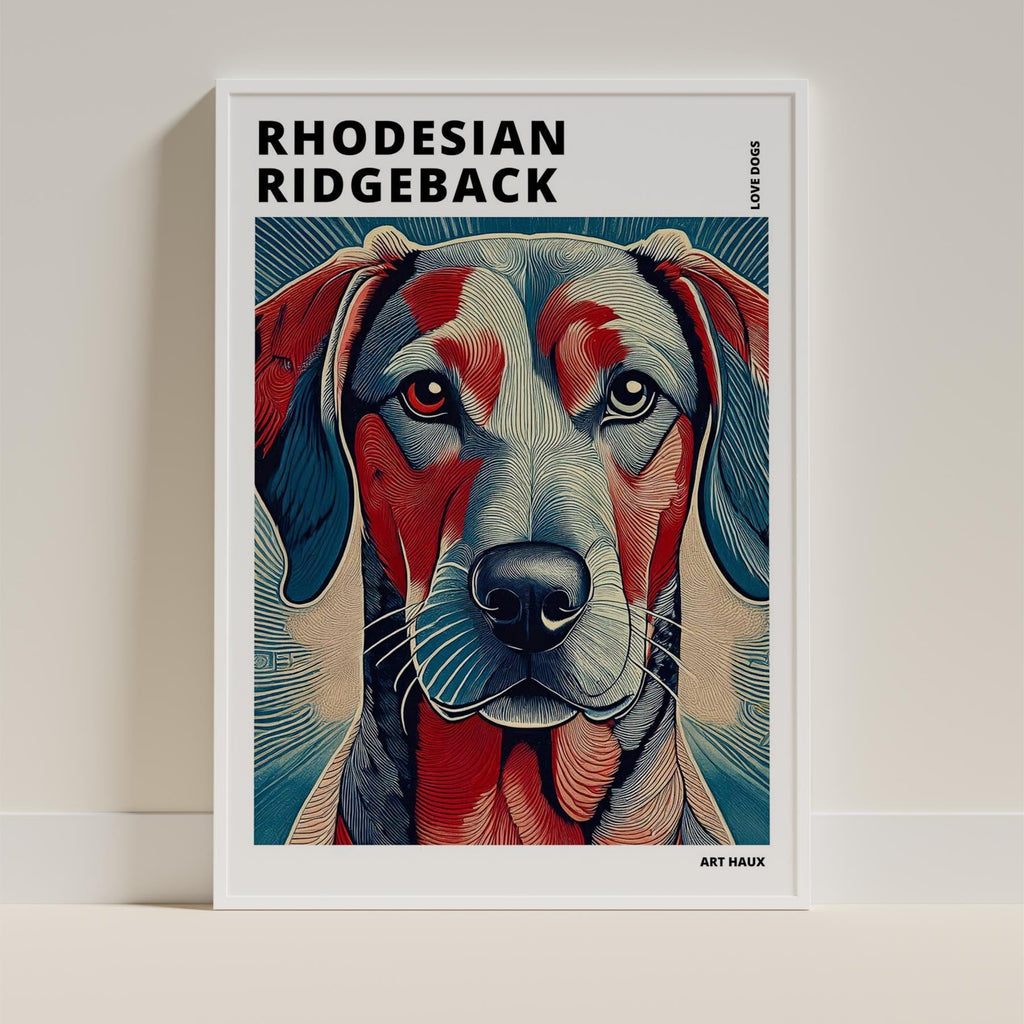 Rhoedesian Ridgeback Hokusai Japanese Inspired Dog Series with Text image 8