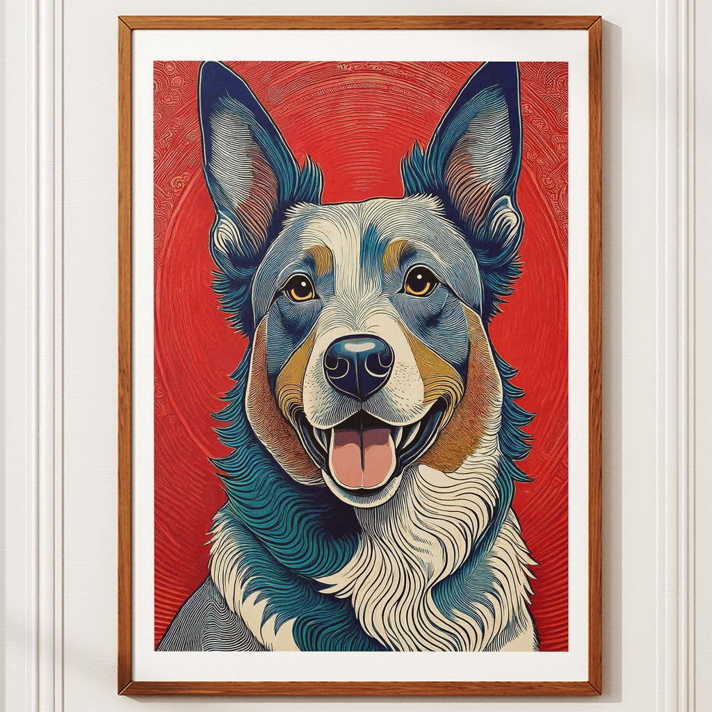 Cattle Dog Hokusai Japanese Inspired Dog Series image 10